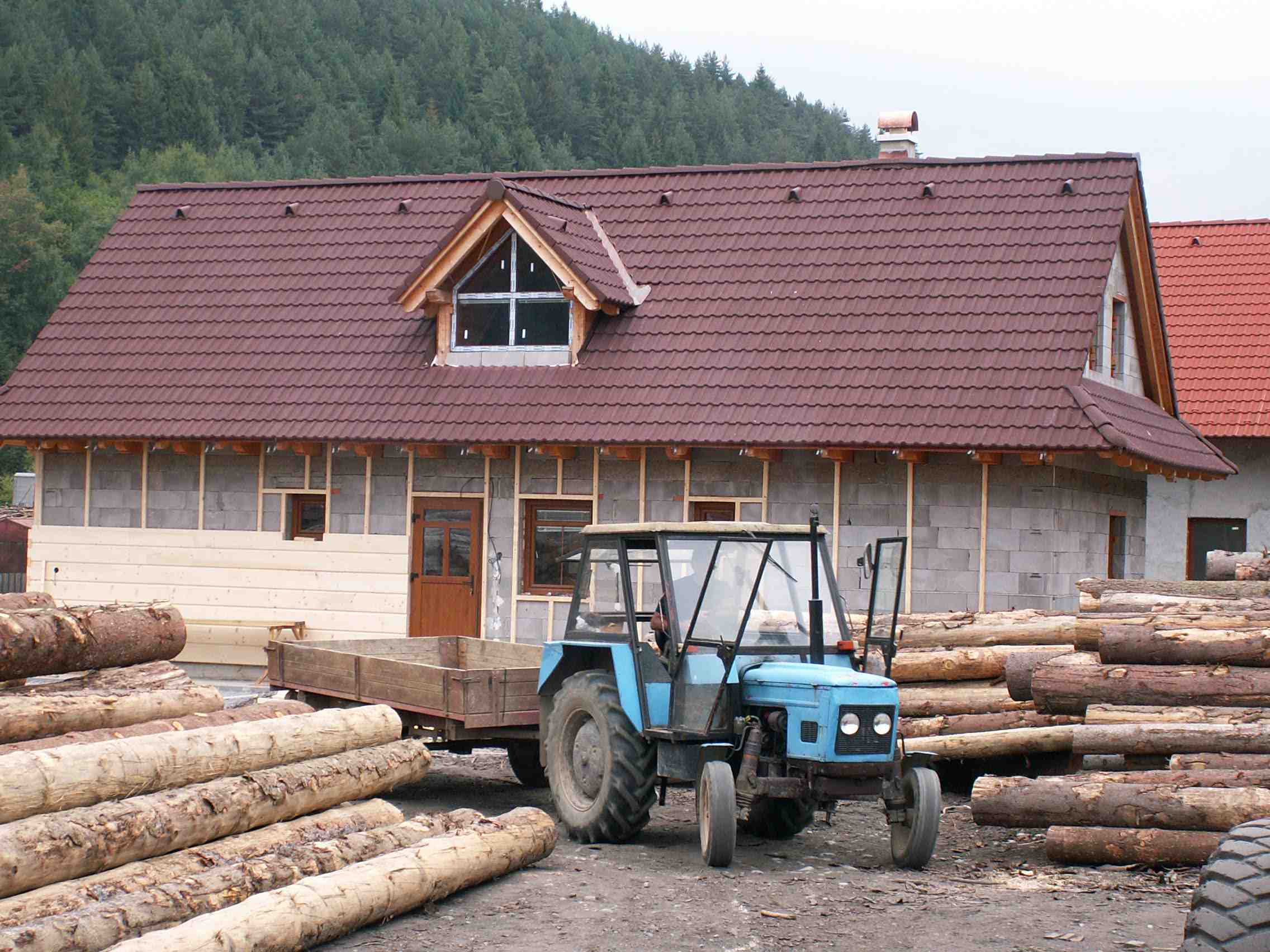 Stavba urbárskeho domu na píle